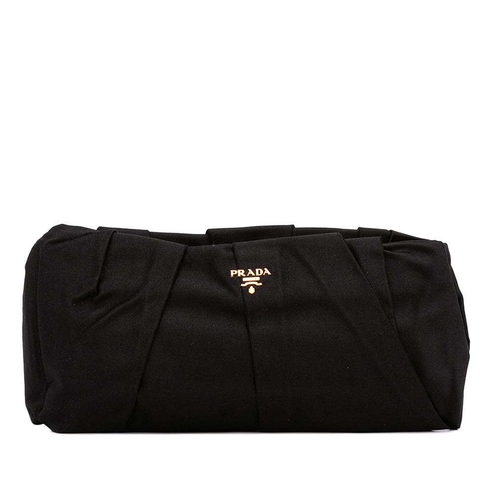 Pre-Loved Prada Pleated Satin Frame Clutch